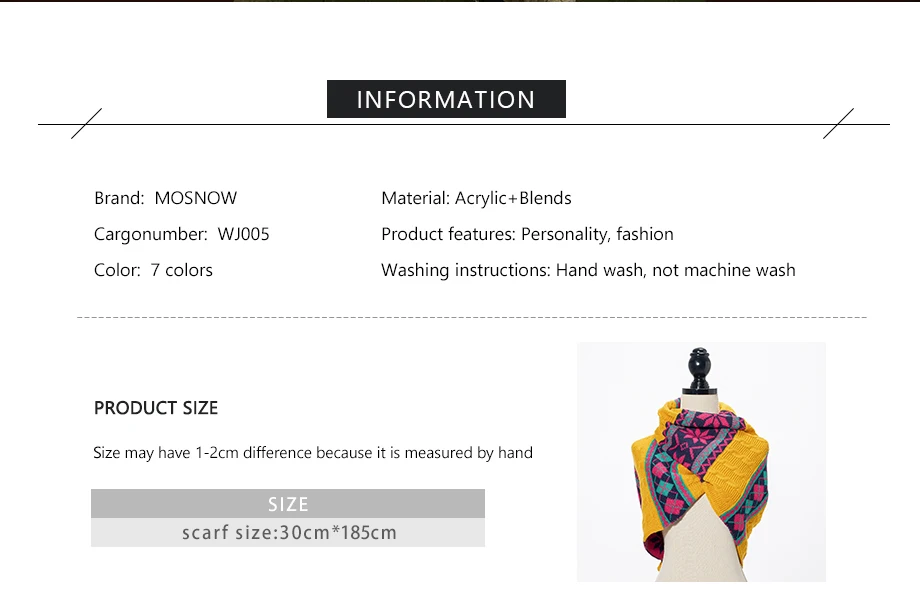 Winter Women Scarf 2019 New Bohemian Style Wool Knit Thick Scarves Female Flower Shawls Warmer Women's Scarves Warm Ladies Scarf (2)
