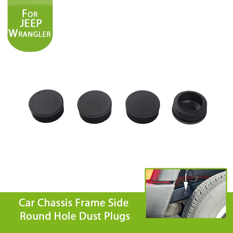 

Car Chassis Frame Side Round Hole Dust Plugs Removable Durable Hole Plug Set (4PCS) For Jeep Wrangler 2007-2017 Exterior Parts