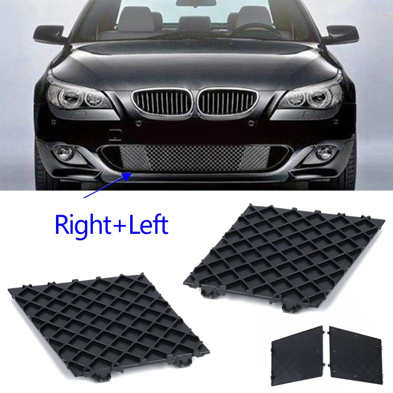 M Sport Bumper Cover Grille Plastic 2pcs Front Mesh Grill Trim For BMW E60 E61 51117897184