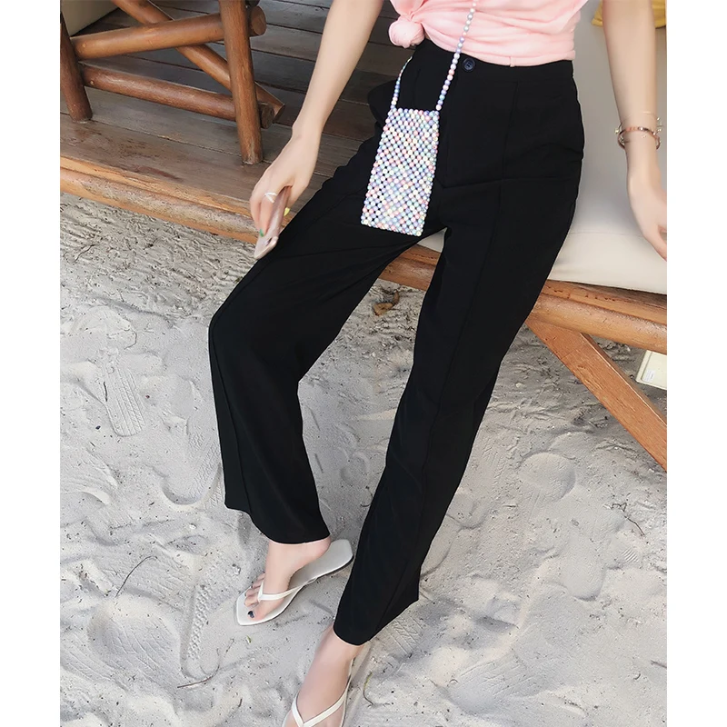 

Mishow Wide leg pants female summer new Korean version of black loose trousers women casual streetwear pants MX19B2724