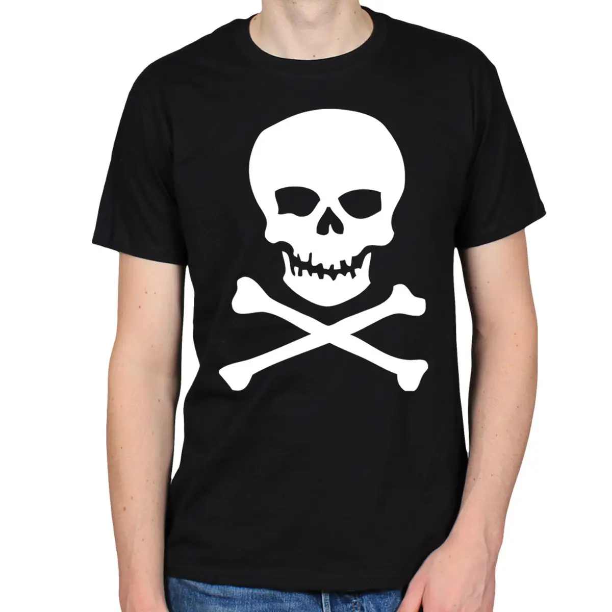 SKULL AND CROSSBONES PIRATE FLAG TATTOO BODY ART PUNK HIPSTER MENS T-SHIRT TEE Ment Shirts Summer Style | Мужская одежда
