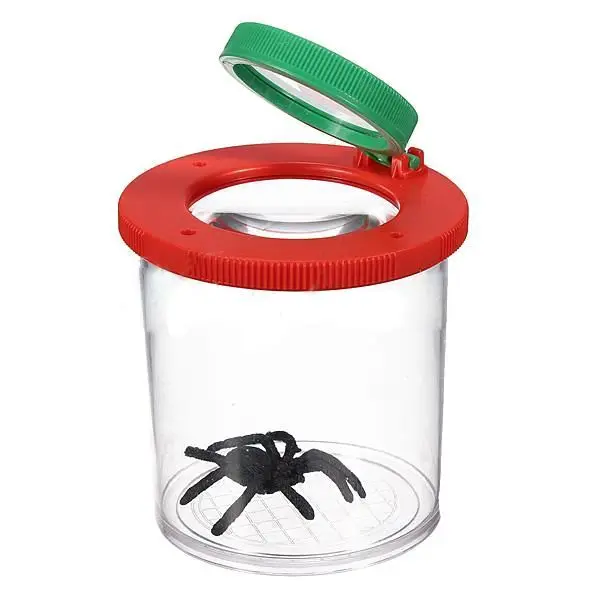 

4X Two Lens Insect Viewer Locket Box Magnifier Bug Magnifying Loupe Kid Toy Gift