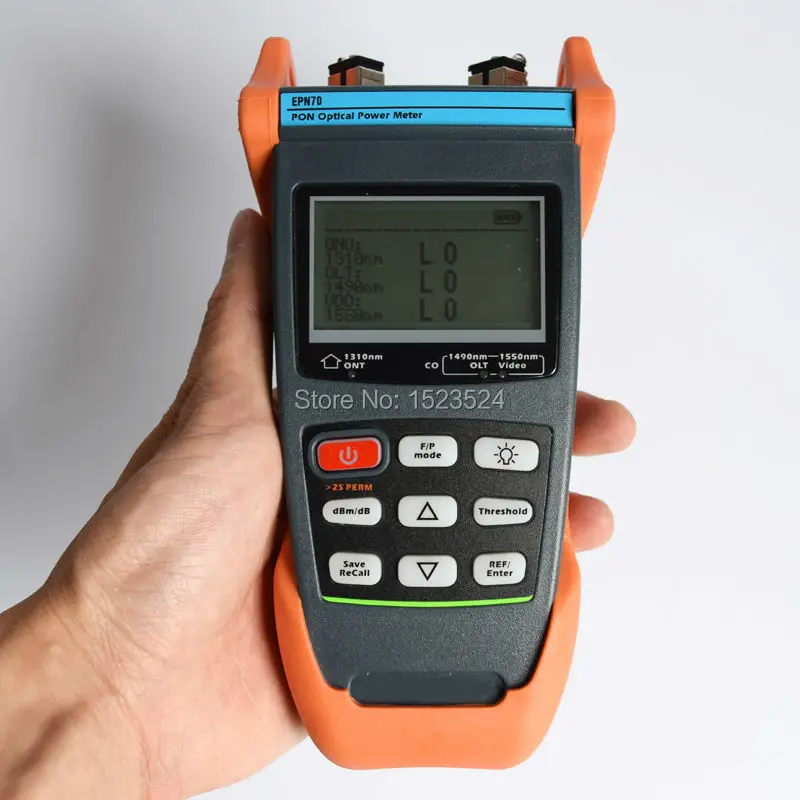 

EPN70 English Version Handheld BPON/EPON/GPON PON Fiber Optical Power Meter with SC/APC Connector