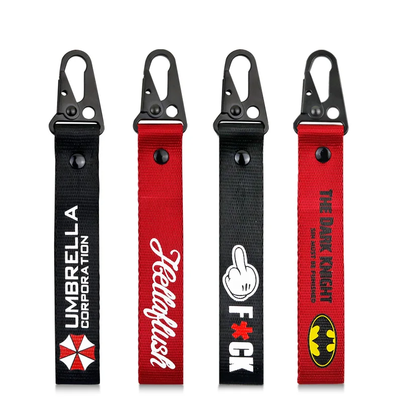 

Nylon ABS Key Ring Hellaflush JDM Fashion Words Car Styling Key Chain Pendant Illest Clover Hexagram VIP Umbrella Skull Bosozoku