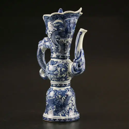 

Chinese Handwork Porcelain Flagon Painting Dragon Ceramic Teapot Free Shipping