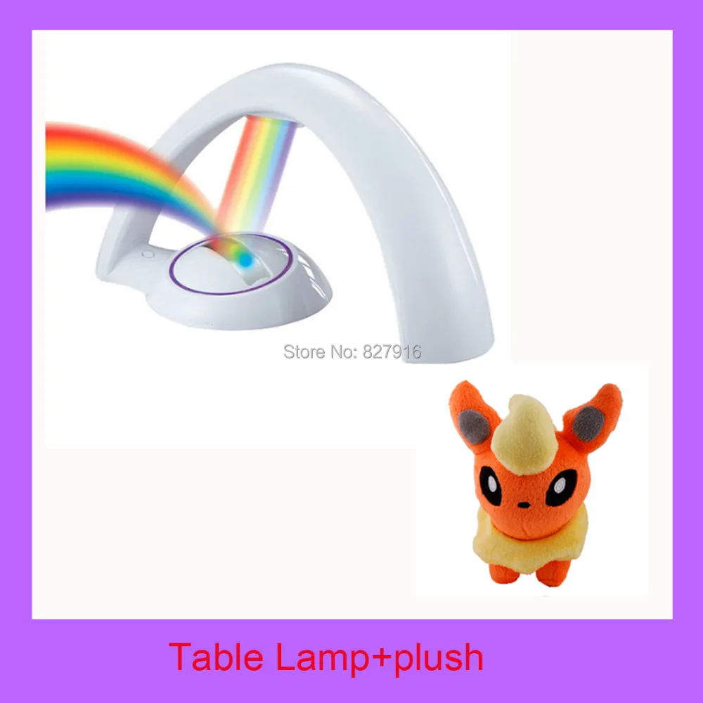 Rainbow Projector lamps + 5&quot Pokemon Flareon Soft Plush Amazing second generation LED Table Lamp and Doll Toy in My Room Bed | Лампы и