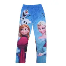 2016 Girls Leggings Elsa Girls Leggings Christmas Costume Anna Olaf Kids Leggings For Girls Blue Girls Pants Leggings