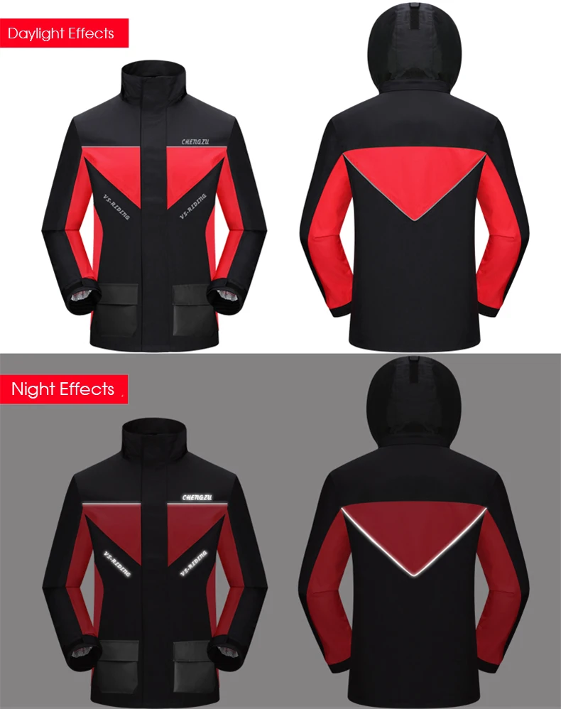 Fashion Men Women Motorcycling Rain Coat Pants Suit 16
