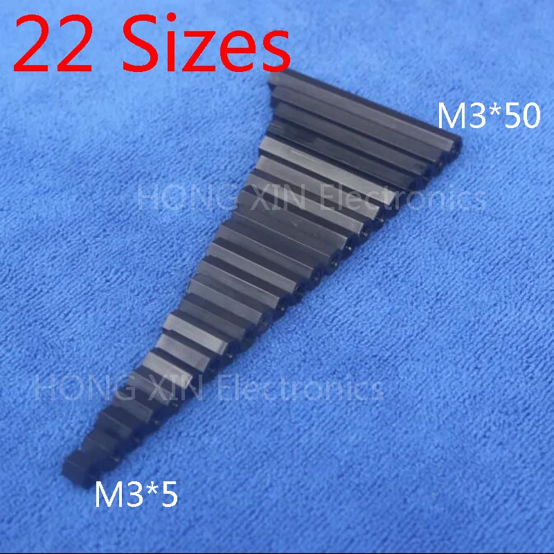 M3*40 black 1 pcs Nylon 40mm Hex Female-Female Standoff Spacer Threaded Hexagonal Spacer Plastic Standoff high-quality