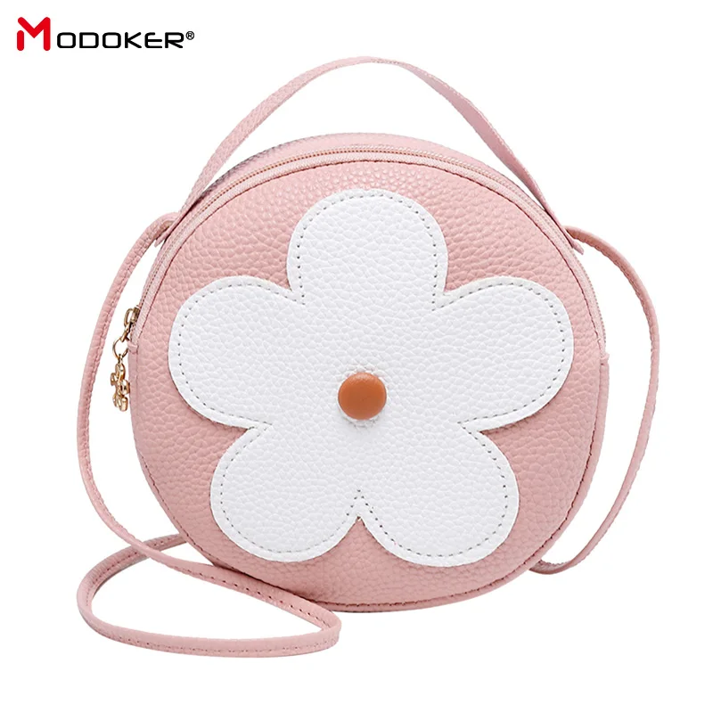 

Women's shoulder bag diagonal package Flower portable small round bag 2019 summer new lychee mobile phone bag small and cute.