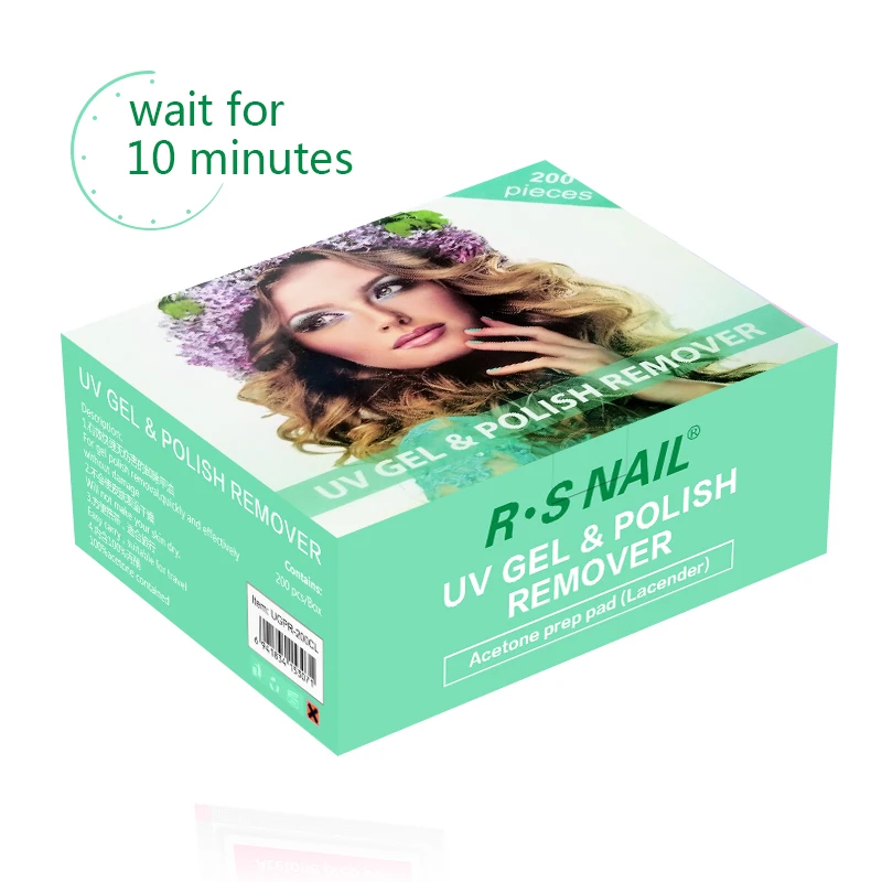 

RS NAIL 200pcs/lot nail polish remover Gel polish degreaser for nails Easy Cleaner Soak off UV Nail Gel Polish Remover Wrapers