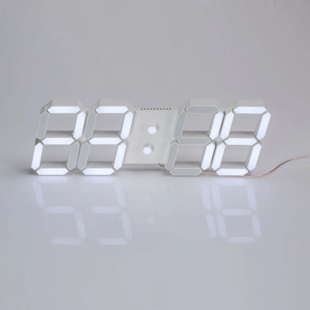 

Alarm Clock for heavy sleepers bedrooms USB 3D Modern Digital LED Home Wall Clock Timer 24/12 Hour Display Drop shipping June11
