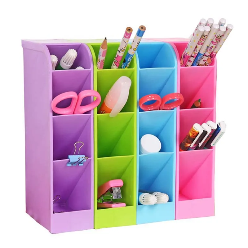 

1PC Multi-Function Plastic PP Desktop Storage Box Case 4 Grid Sub-grid Make up Cosmetic Holder Desk Pencil Dolls Accessories Toy