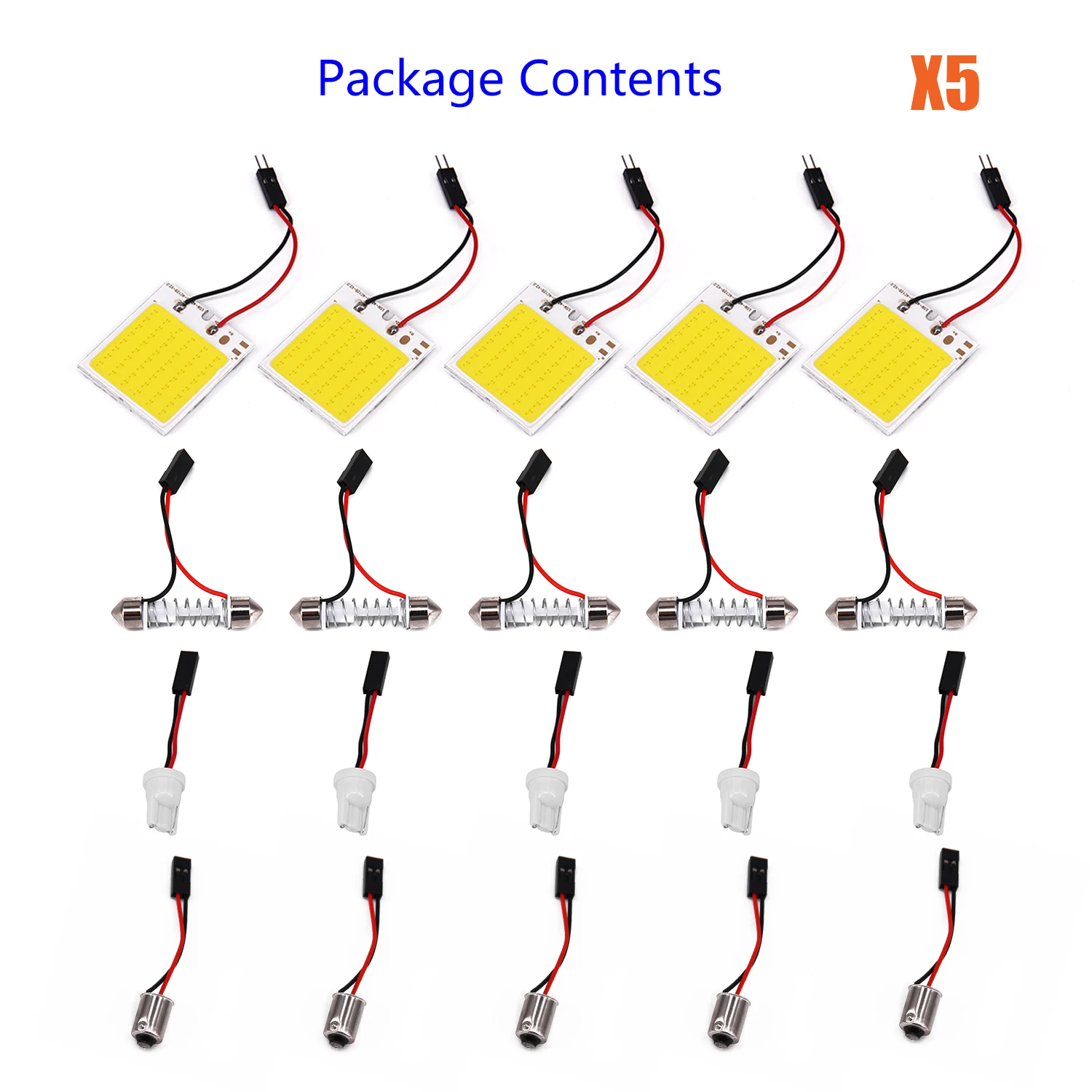 New White 48 SMD COB LED T10 4W 12V Car Interior Panel Light Dome Lamp Bulb