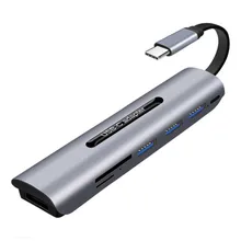 USB-C Многофункциональный узловой центр Тип-C HDMI 7-в-1 конвертер концентратор Расширение Док-станция для Macbook huawei Коврики 10 \ 20 P20 samsung S8 S9 9#20