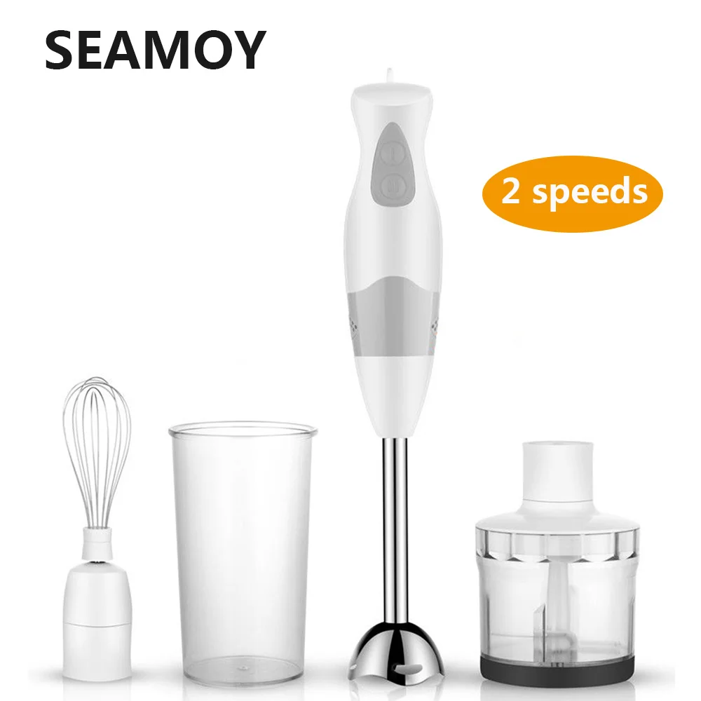 Seamoy 300 Вт 2 скорости электрический пищевой блендер для кухни с измельчителем венчик для соковыжималки венчик для яиц 4 в 1 ручной блендер