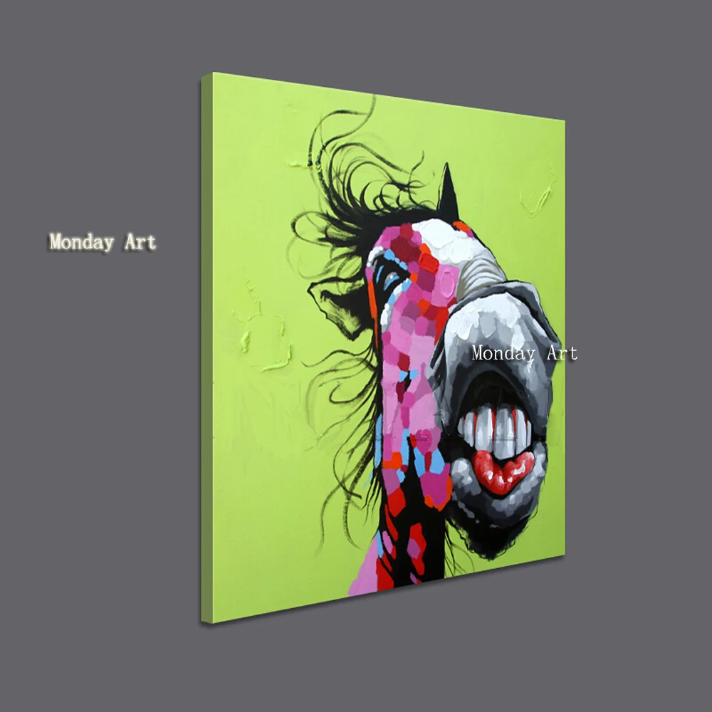 t The-100-Hand-painted-abstract-Modern-colorful-funny-Donkey-Painting-On-Canvas-Wall-Art-Wall-Painting (2)