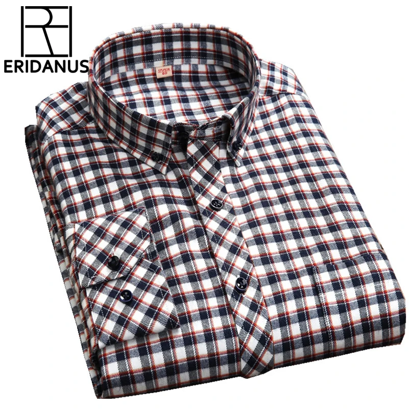 

Men Dress Shirts 2016 New Arrival Spring Fashion Slim Fit Long Sleeve Male Plaid Cotton Casual Social Shirt Plus Size 4XL M010
