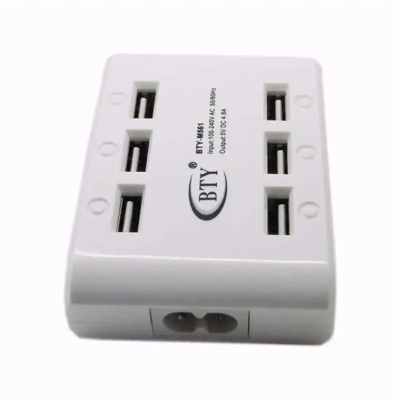 Bty-M561 6 Usb портов хаб телефон Usb быстрая зарядная станция для мобильного телефона Ipad Camara