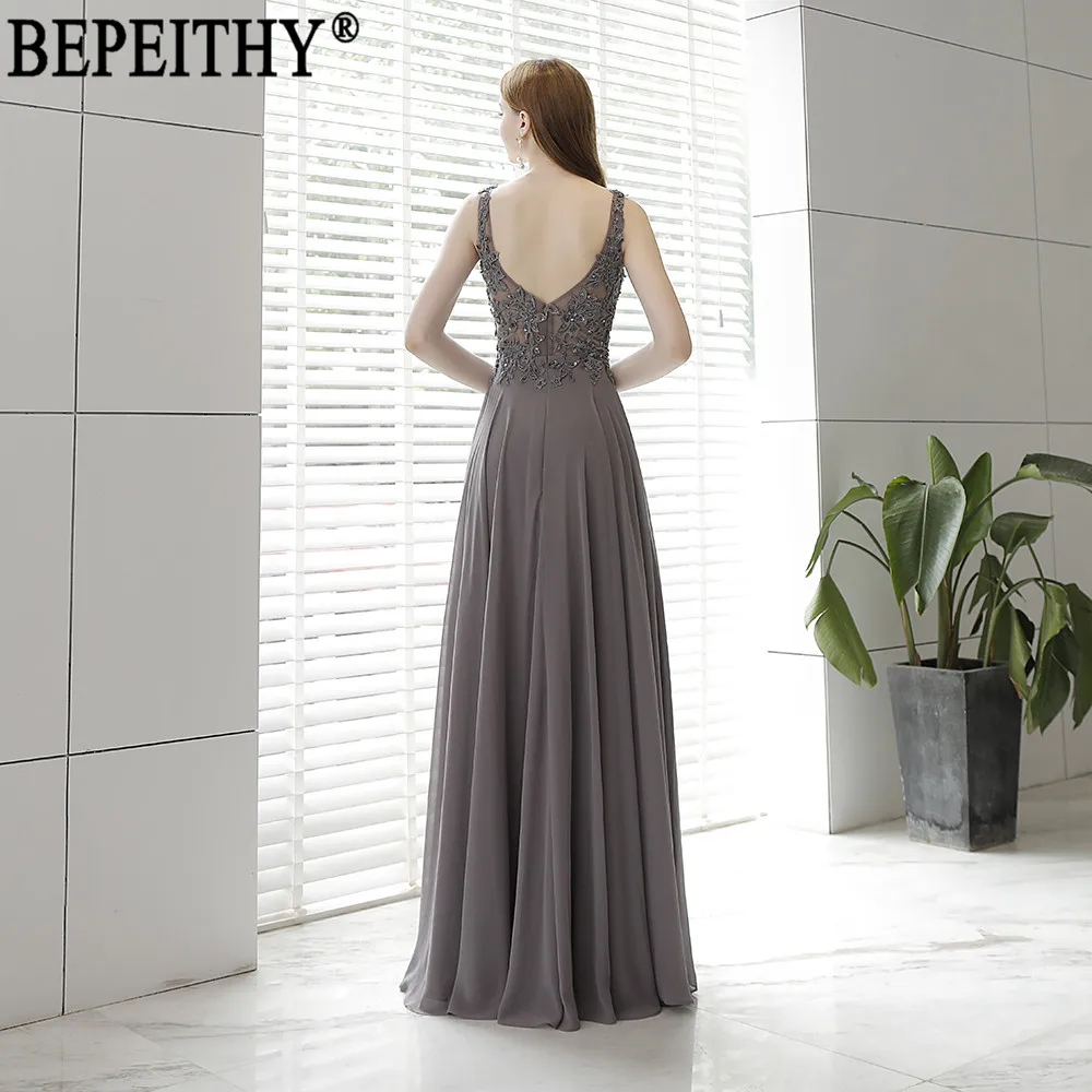 BEPEITHY vestido de festa, дизайн, v-образный вырез, аппликация, бисер, Длинное Элегантное платье, вечерние платья