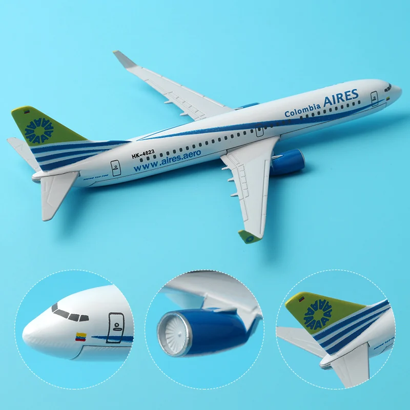 Модель самолета Колумбия Боинг 737 800 16 см модель из сплава авиационная