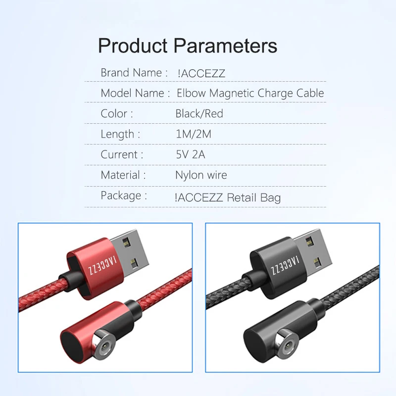 ACCEZZ Магнитный кабель Micro usb type C для iPhone X XS MAX XR 8 Магнитная Зарядка для samsung S10 Быстрая зарядка телефонный кабель шнур 2 м