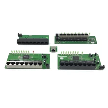 OEM Прямая с фабрики мини Быстрая зарядка 10/100 Мбит/с 8 порт коммутатора Ethernet сетевой переключатель концентратора доска двухслойная модель 2 rj45 1* 8pin головкой порт