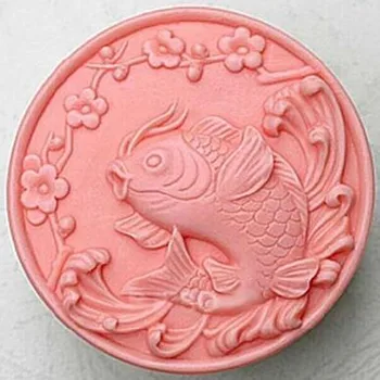 

Grainrain Fish Handmade Candle Soap Molds White Round Silicone DIY Resin Soap Making Mould