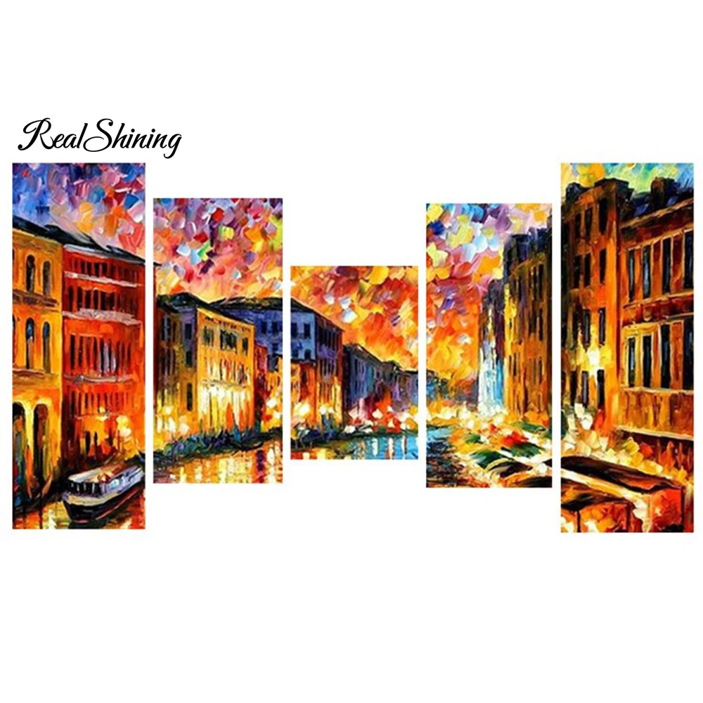 

New DIY 5D Diamond Mosaic 5pcs Boat Scenic Handmade Diamond Painting Cross Stitch Kits Diamond Embroidery Pattern Rhinestone R75