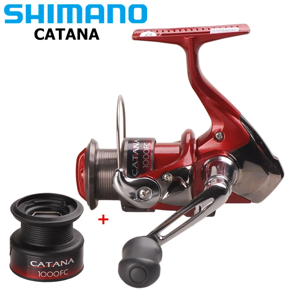 

100% Original SHIMANO CATANA 1000FC 3BB/5.2:1/4kg Front-Drag Spinning Fishing Reel with Spare Nylon Spool Wheel Carretilha Pesca