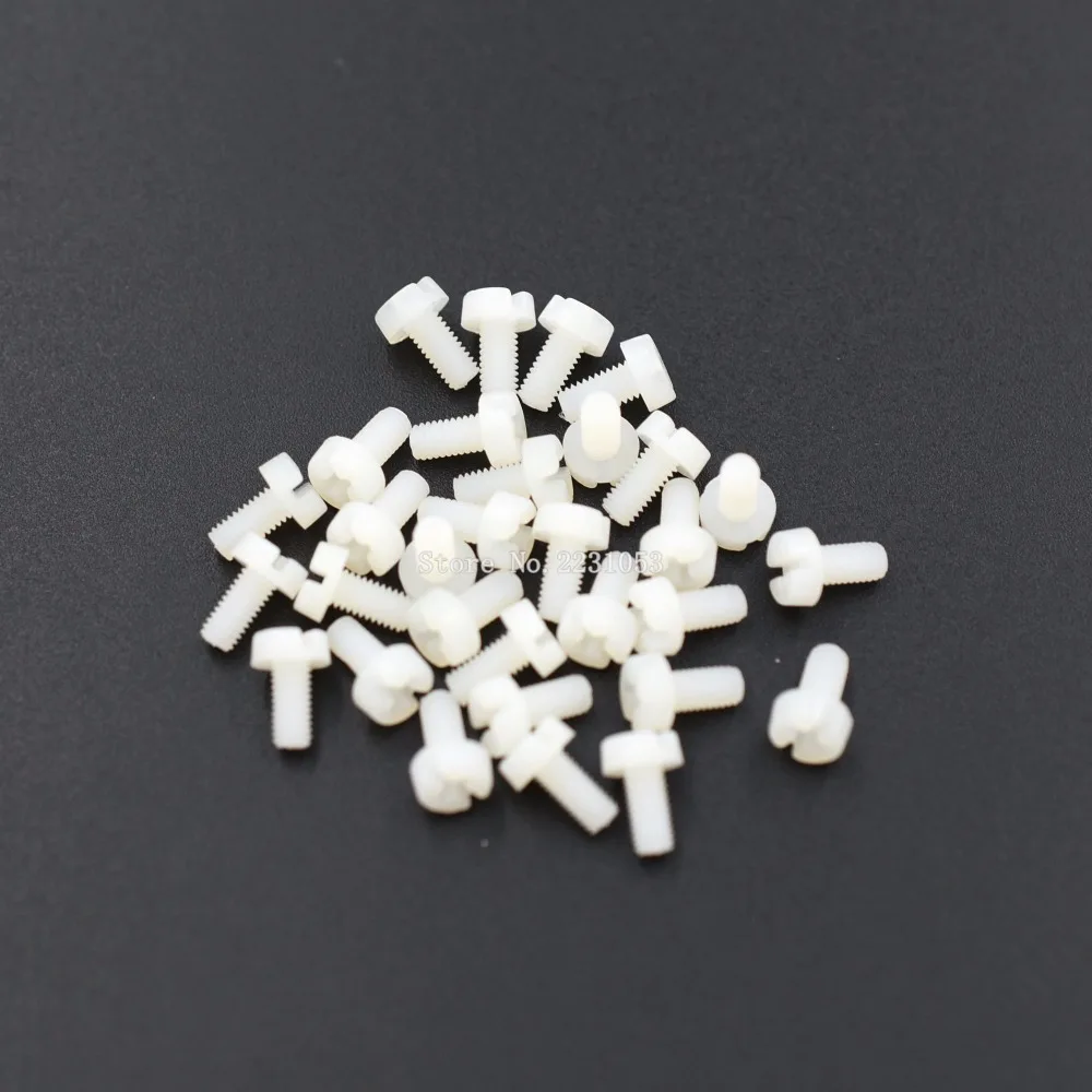 100PCS M3 Nylon White Screw Diameter 3mm Length 6mm M3x6 DIY M3*6mm phillips Round Head Screws nylon | Обустройство дома