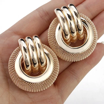 AENSOA Fashion Statement Earrings 2019 Round Geometric Earrings For Women Hanging Dangle Earrings Drop Earring Modern Jewelry