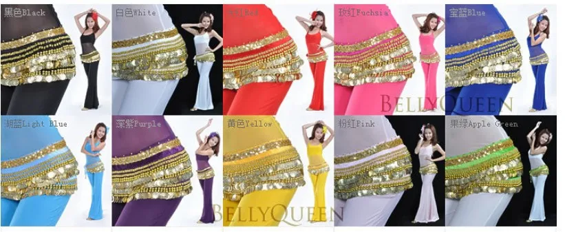 

20pcs/lot factory price wholesales small beads heavy waist chain belt Egypt belly dance costume wear hip wraps 338 coins