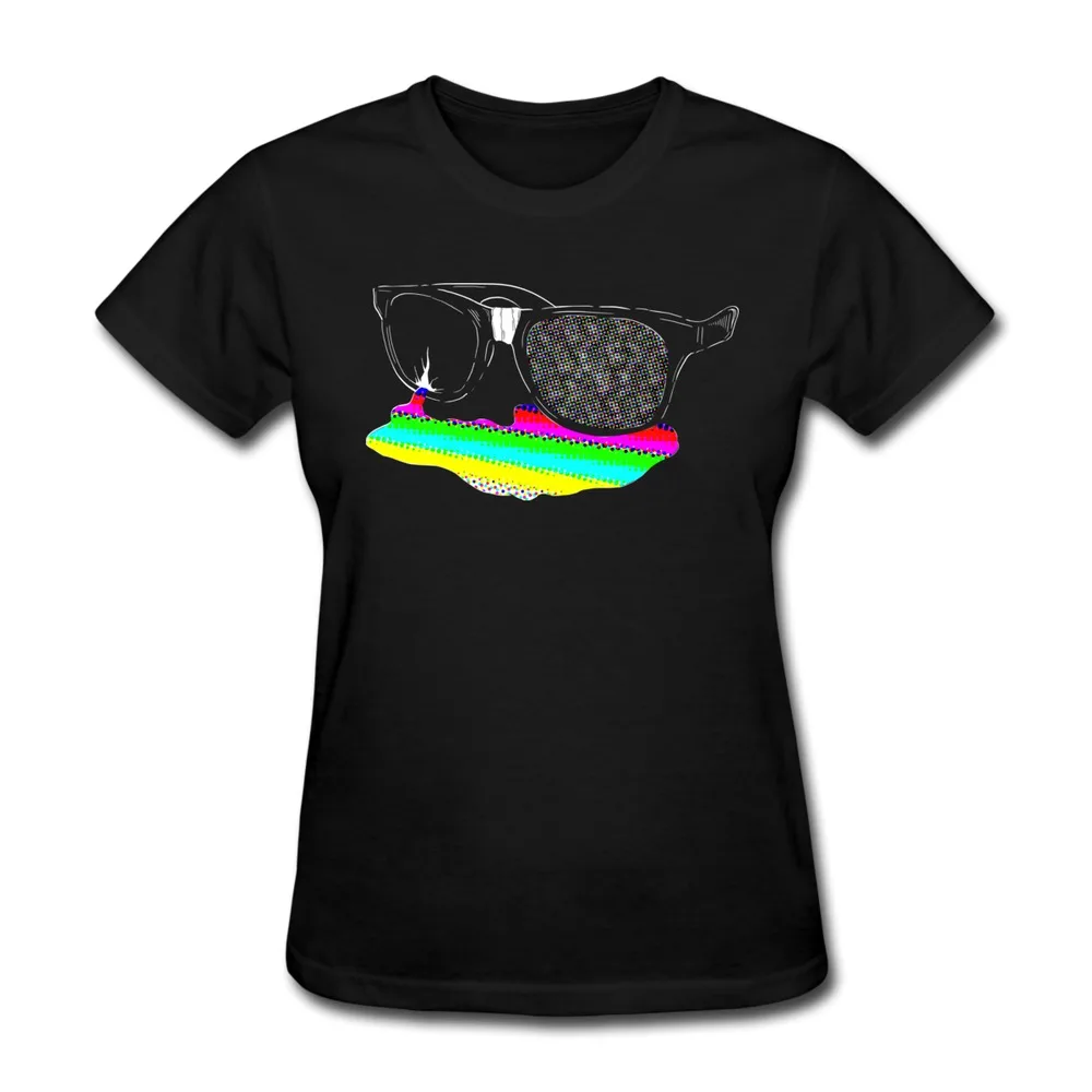 Designed Pre Cotton Women's T Shirt Broken Lens Funny Logo T Shirts Women Cheapwomen leather