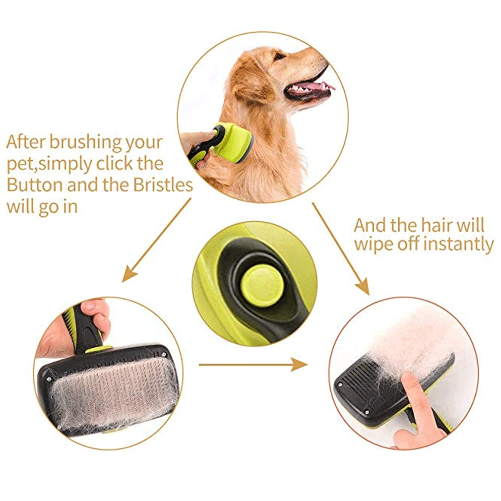 Dog Cat Hair Brush Grooming Automatic Hair Comb For Shedding Rake Trimming Tool Fur Removal Pet Accessories