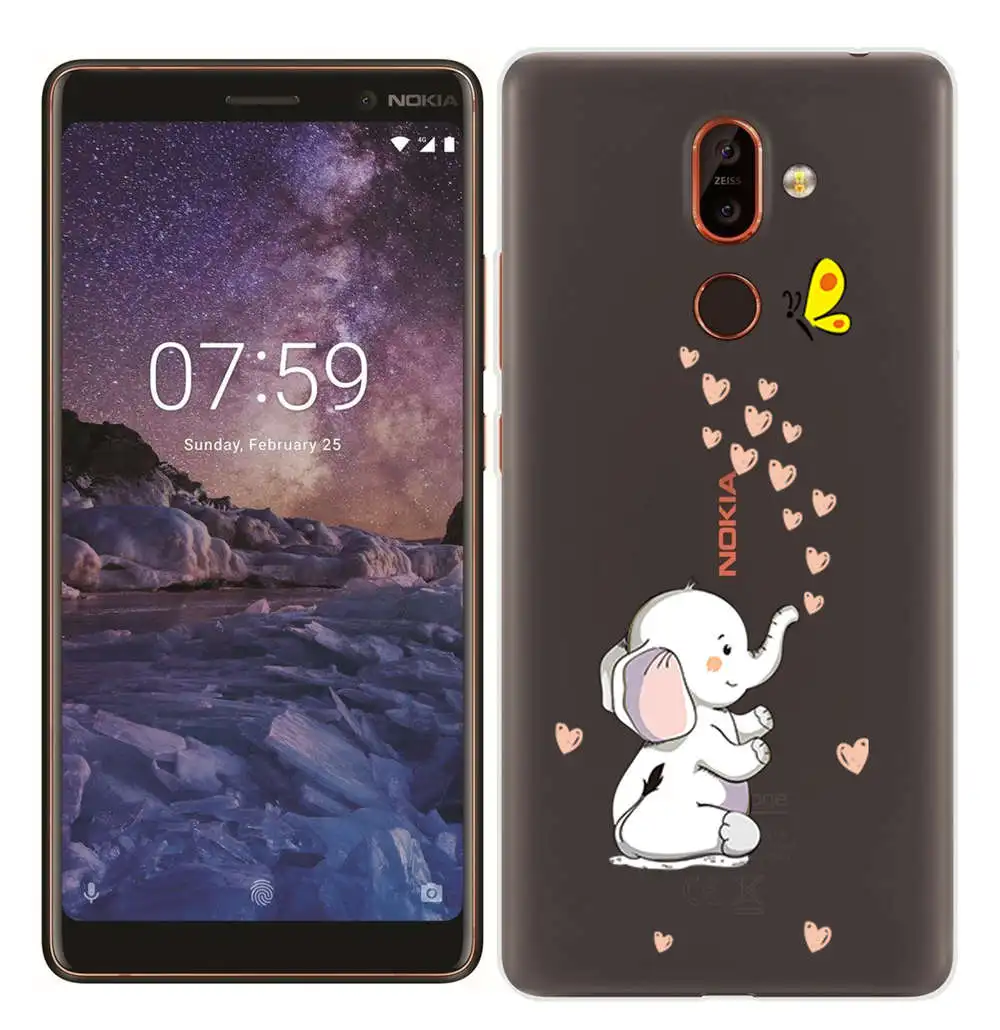 For Nokia 7 Plus Soft TPU Fundas Painted Silicone Case for Nokia 2.1 3.1 5.1 6.1 Smart Back Cover for Nokia 3 5 6 7 8 ShockProof (9)