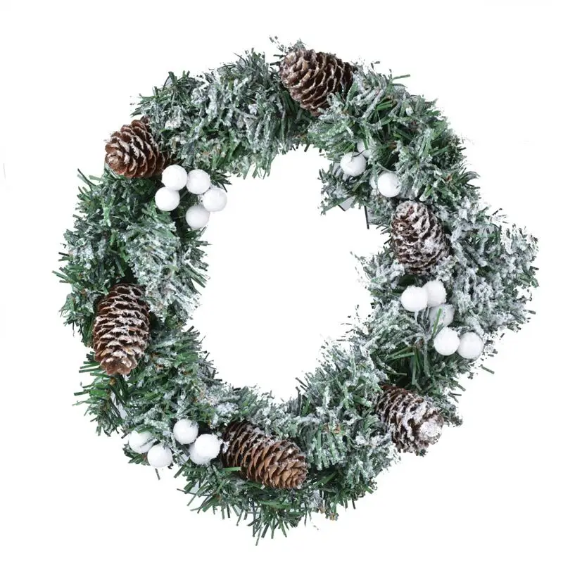 

11.8'' Christmas Wreath Creative Pinecone Snow Christmas Decor Wreath Outdoor Wreath For Door Window