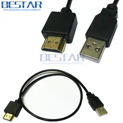 (100 шт./лот) USB 2.0 мужчина к HDMI 1.4 Мужской a/v адаптер Extender Питание разъем 0.5 м 50 см кабель для HDTV