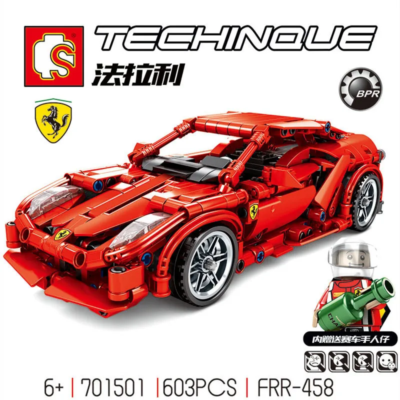 

701501 City Super Racers Compatible Legoed Speed Champion Supercar Ferraris Model Building Blocks Bricks Child Kids Toys Sets