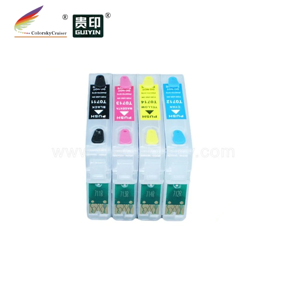 RCE711-714) многоразовый Заправляемый картридж для Epson T0711 T0712 T0713 T0714 71 BKCMY с чипом ARC