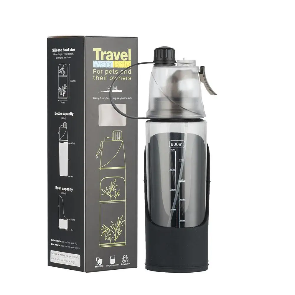 

600ML Food-grade Silica Gel Travel Water Bottle For Pets Dog And Their Owers Portable Pet Drinking Bottle For Walking the dog