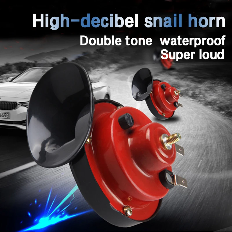 

Universal modification waterproof car snail horn Loud Dual tone Snail Horn air horn 12V 410HZ 105DB Car Truck Auto