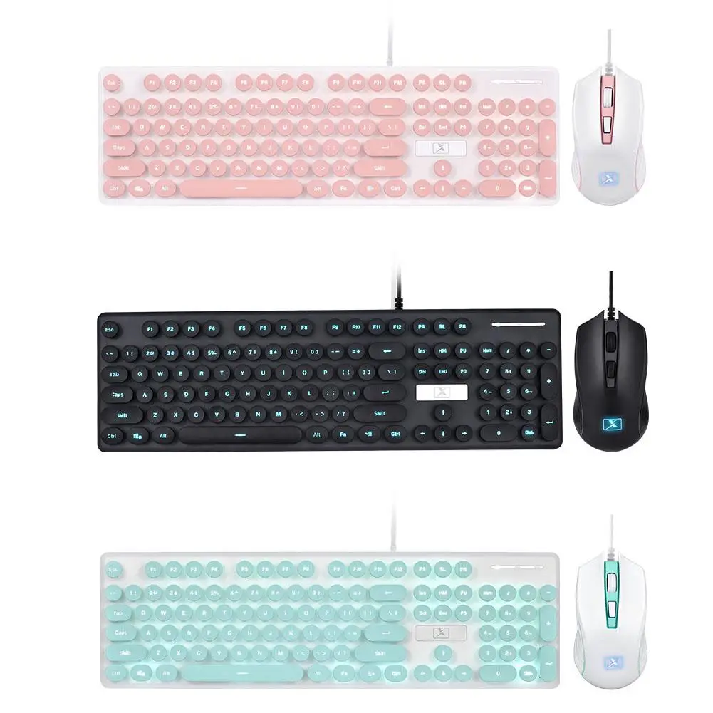 

2019 New Arrival High Quality N518 Wired Steampunk Vintage Gaming Keyboard Mouse Kit Dropshipping