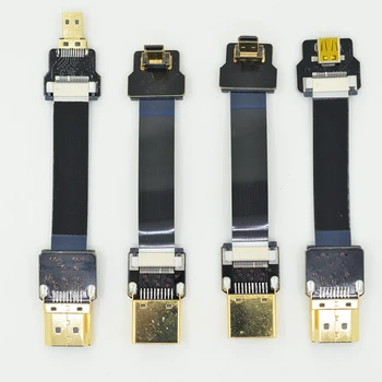 

BLACK FPV HDMI Cable Micro HDMI male Interface 90 degree to Standard HDMI male Interface for Gopro A7RII A7SII A9 A6500 A6300