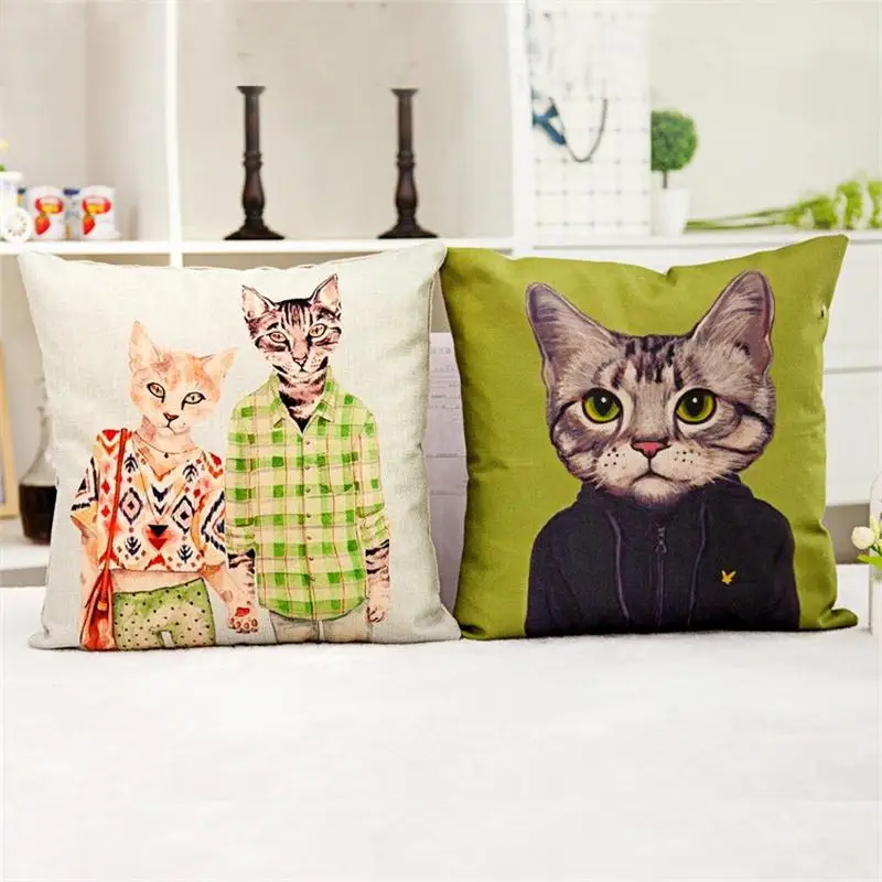 

emoji cat animal Cushion Custom Cotton cat Decorative Throw Pillows Sofa Chair Cushions Home Decor coussin cojines coussin noel