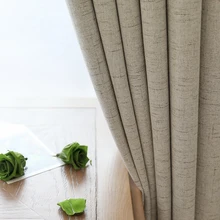 CITYINCITY Plaid Blackout Home Decor Curtain For Living room Darpe Faux linen Curtains for Bedroom Rideaux Window Customized