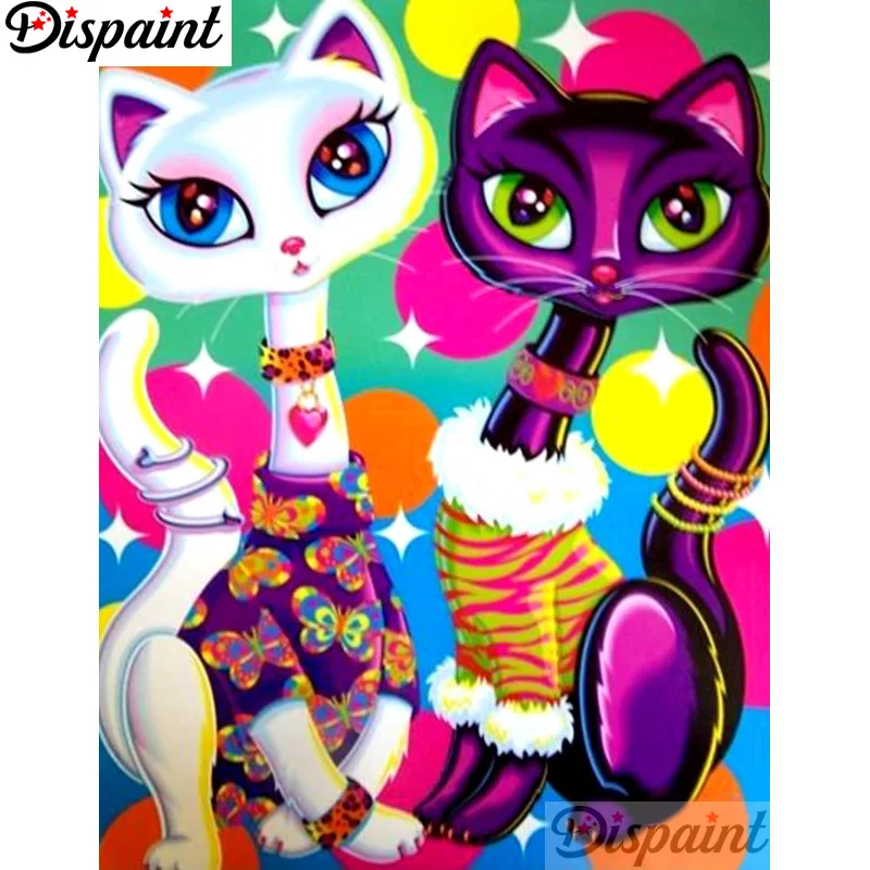 

Dispaint Full Square/Round Drill 5D DIY Diamond Painting "Cartoon cat" Embroidery Cross Stitch 3D Home Decor A12586