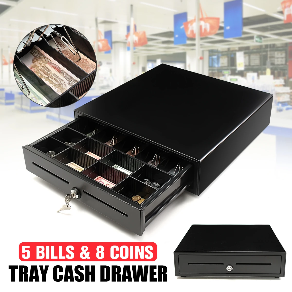Buy Electronic Cash Drawer Cash Register POS Tray 5