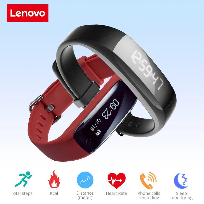 Original Lenovo HW01 Smart Bracelet Bluetooth 4.2 Heart Rate Moniter Pedometer Sports Fitness Tracker For Android iOS pk mi band