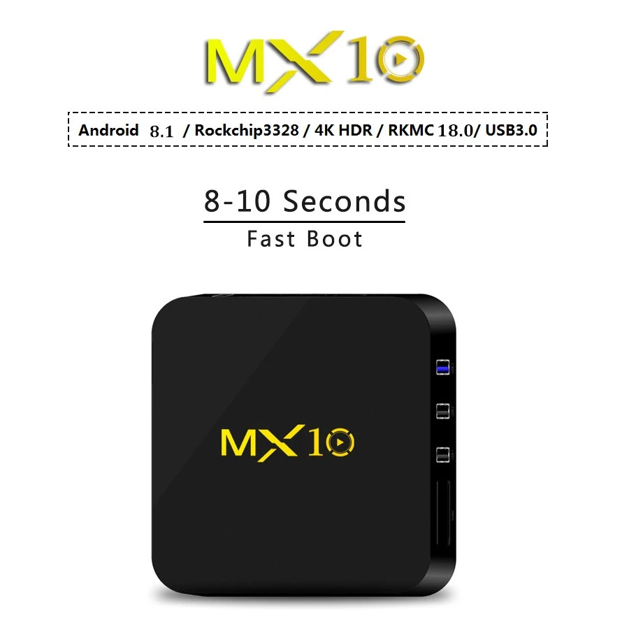 MX10 تي في بوكس أندرويد الروبوت 9.0 RK3328 رباعية النواة 4G RAM 64G ROM 3D 4 K HDR10 H.265 USB 3.0 مشغل الوسائط IP التلفزيون قمة مجموعة مربع OS 8.1 MX10 تي في بوكس أندرويد الروبوت 9.0 RK3328 رباعية النواة 4G RAM 64G ROM 3D 4 K HDR10 H.265 USB 3.0 مشغل الوسائط IP التلفزيون قمة مجموعة مربع OS 8.1